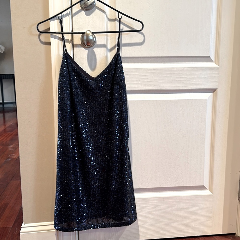 Banana Republic blue sequin dress